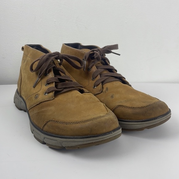 Eddie Bauer Brown Suede Lace Up Half Boots Vibram Soles Sz 12 Chukka Boots - Picture 5 of 14